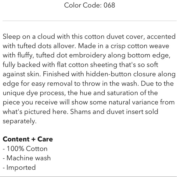 Tufted Dot Duvet Cover Twin XL New - Picture 8 of 8